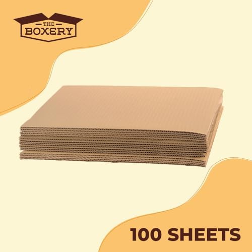 The Boxery Corrugated Cardboard Sheets 12.5 x 12.5" - (1/8" Thick) | 100 Sheets | LP Insert Pads, Brown, Frame Backing, DIY Projects, Arts and Crafts, Dividers, Mailing, Packing Protection - Image 2