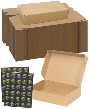 45 Pack Small Shipping Boxes, 9x6x2 Inch Brown Cardboard Boxes for Small Business by TryDrem