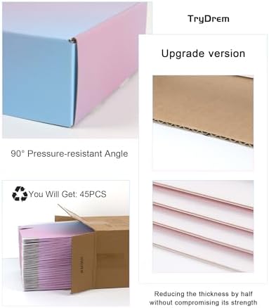 Pack of 45-9x6x2 Inch Shipping Boxes for Small Business, Purple Cardboard Corrugated Mailer Boxes for Shipping Packaging Craft Gift Giving Products - Image 2