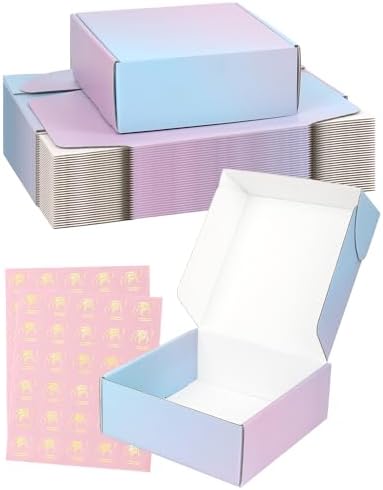 Shipping Boxes 8x8x3 Inch - 30 Pack: Medium Corrugated Cardboard Boxes - Purple Shipping Boxes for Small Business by TryDrem