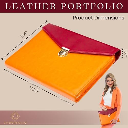 Business Portfolio- Premium Vegan PU Leather Padfolio with Durable Zipper & 13 inch Tablet Sleeve. Resume Folder for Interview & Documents Organizer. Gift Box & Pen Included - Image 4