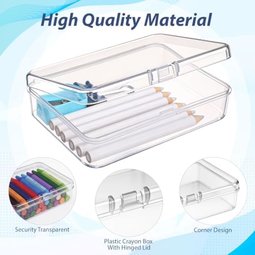 Wenqik 40 Pcs Crayon Box, Plastic Clear Organizer for Classroom - Image 3