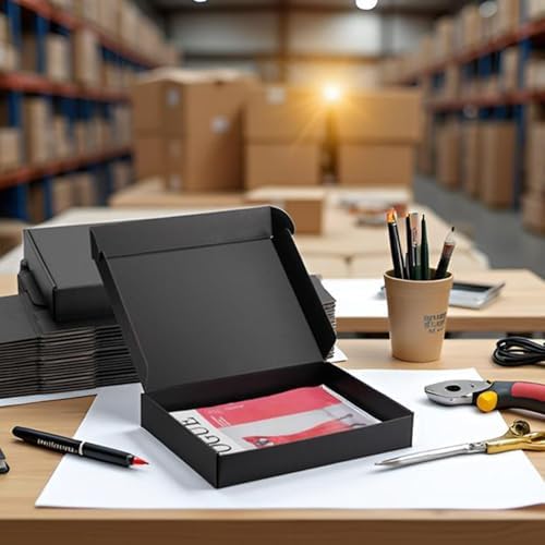 12x9x2 inch Black Shipping Boxes for Small Business- Set of 25 - Image 4