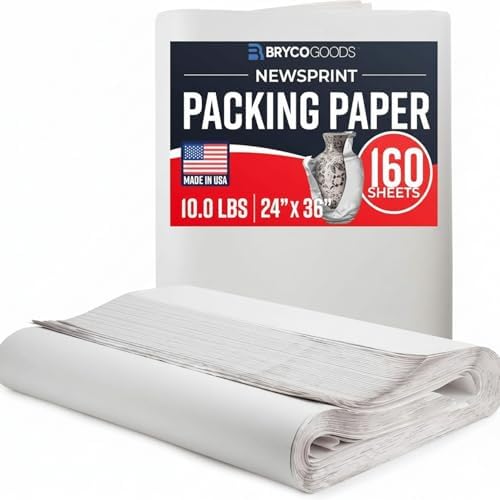Bryco Goods Large Packing Paper, 24" x 36", 160 Sheets, 10 lbs, Made in USA by BrycoGoods