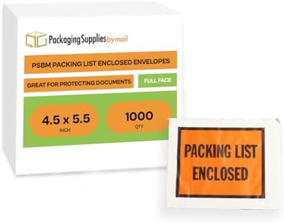 PSBM 1000 PCS, 4.5 x 5.5 Inch Orange Full Face Packing List Enclosed Bags, Shipping Mailing Envelopes and Packing Slip Pouches for Mailing Labels, Invoices and Documents - Image 2