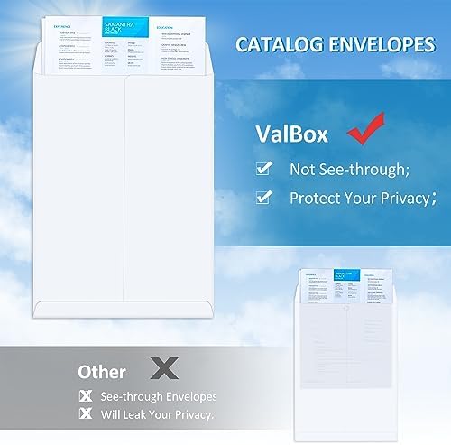 ValBox 6x9 Self Seal Security Catalog Envelopes 250 Count Small White Envelopes for Mailing, Storage and Organizing - Image 5