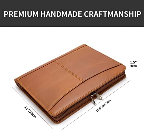 Personalized Leather Portfolio with Front Pocket for 8.5x11" Notepad - Image 5