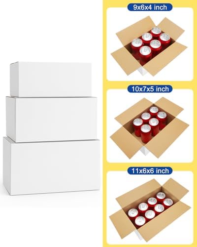 Assorted-Sizes-Shipping-Boxes-45-Pack: 9x6x4 & 10x7x5 & 11x6x6 Small-Shipping-Boxes-Mailers, White-Boxes, Corrugated-Cardboard-Boxes-for-Packing-Small-Business Mailing - Image 2