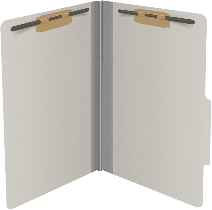 25 Pt. Pressboard Classification Folders, 2/5 Cut ROC Top Tab, Legal Size, No Dividers, Light Gray (Box of 25) - Image 4