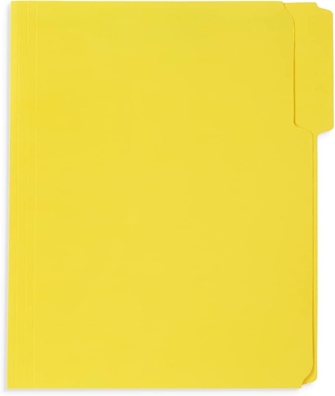 Blue Summit Supplies 50 Yellow Fastener File Folders, Letter, 2 Prong | Durable 11pt yellow paper, letter size, 1/3 cut reinforced tabs, bonded 2 prong fasteners, medical and office files - Image 3