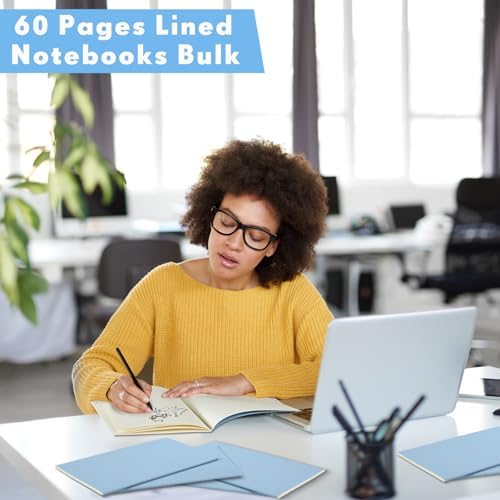Mimorou 100 Pcs A5 Journals Notebooks Bulk,Light Blue,Lined - Image 5