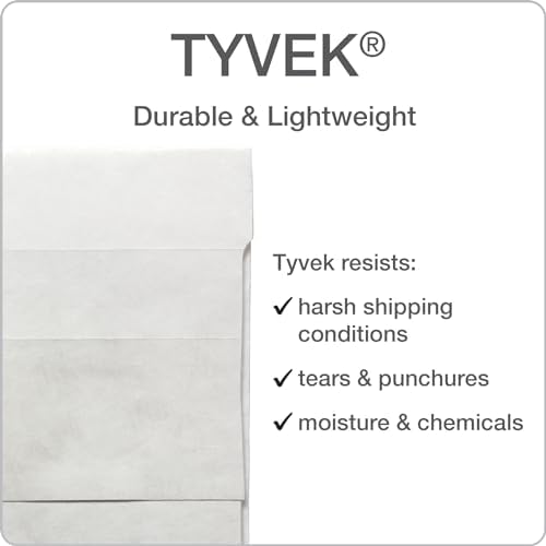 Quality Park Tyvek Envelopes, 100 Pack, Large 10 x 13 Mailers, 2 Inch Expansion, Rip, Puncture & Water Resistant Self Sealing Mailing Bags for Lightweight Shipping, White - Image 2
