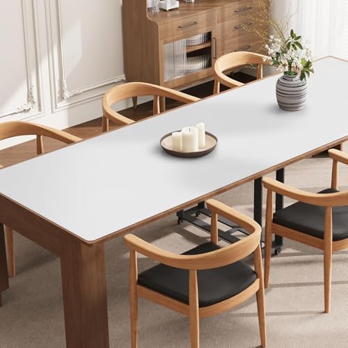 Pure White Plastic Table Cover Protector, 42" x 78" PVC Desk Pad Mat by FURKIT