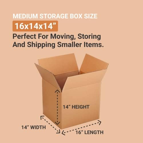 BOX USA Shipping Boxes Medium 16"L x 14"W x 14"H 25-Pack - Corrugated Cardboard Box for Moving, Mailing, Packing, Packaging and Storage - Image 2
