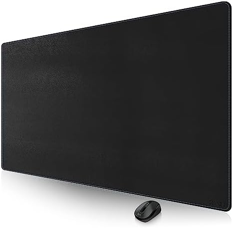 CENNBIE Leather Desk Pad Large, 71" x 27.5" Desk Mat Protector (Black) by CENNBIE