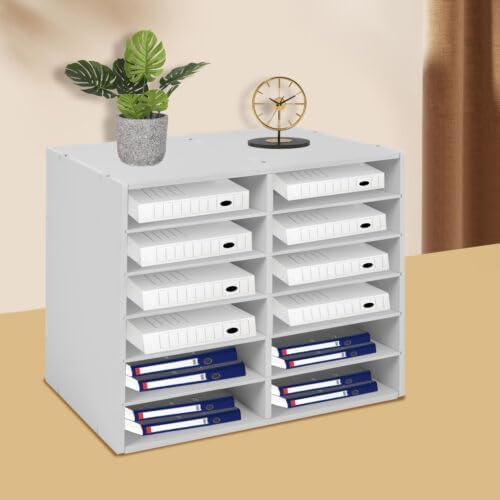Mail Sorter Desktop, White Student Mailbox for Classroom, 12 Compartments Literature Organizer, Sheet Sorter, Paper Organizer for Home School Office (12 Slots White) - Image 3