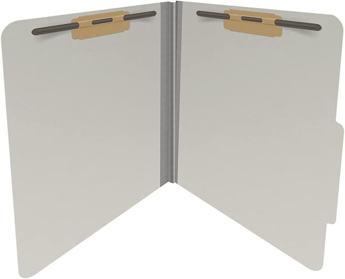 25 Pt. Pressboard Classification Folders, 2/5 Cut ROC Top Tab, Letter Size, No Dividers, Light Gray (Box of 25) - Image 4