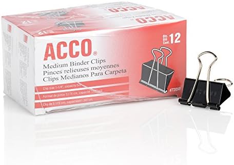 ACCO Binder Clips, Medium, Black, 12 per Box, 2 Boxes (72062) (Pack of 10) - Image 2