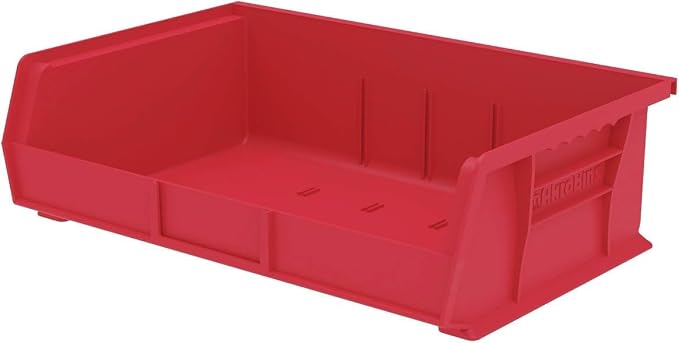 Akro-Mils 30255 AkroBins Plastic Storage Bins, 11"x16"x5", Red, 6-Pack | Space-Saving Stackable Bins for Garage, Pantry, Craft Organization - Image 9