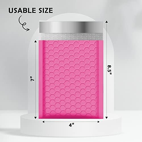 Yens Bulk Color Bubble Mailers Padded Shipping Envelopes, Self-Sealing, Water-Resistant, Multiple Colors, for E-commerce and Business Mailing (Hot Pink, 4" x 8") - Image 2