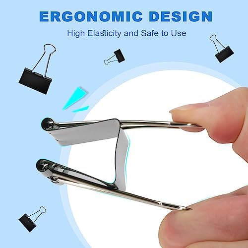 Binder Clips Assorted Sizes Including Extra Large Medium Small Mini and Micro, Office Supplies File Clamps Paper Clips, 6 Sizes in 6 Boxes, 208 PCS Metal Black Clamps for School (Pack of 12) - Image 4