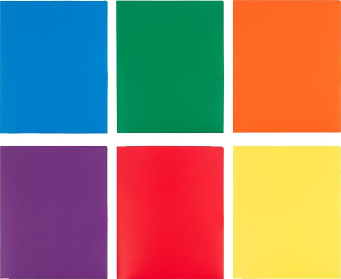 JAM PAPER Heavy Duty Plastic 2 Pocket Extra Tough School Folders - Assorted Primary Colors - 24 Folders/Pack (4 Assorted Packs of 6) - Image 2