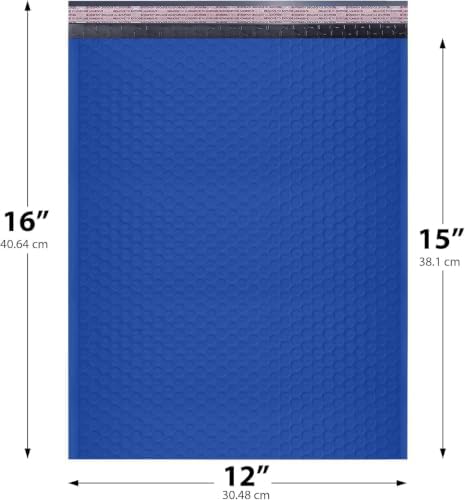 Royal Blue Bubble Mailers 12x15, Self Seal Poly Padded Envelopes, 150 Pack - Image 2