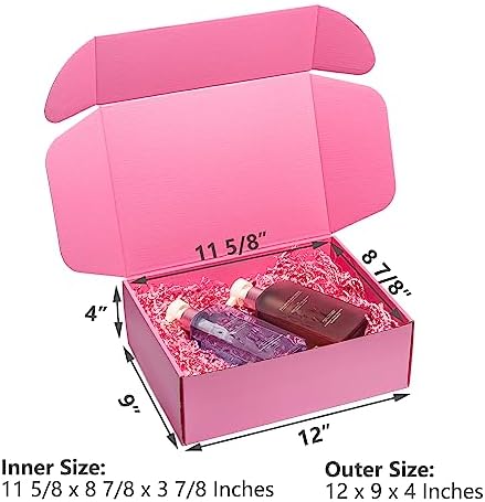 Timirog Pink Shipping Boxes 12x9x4 Inches 20 Pack Corrugated Cardboard Mailing Box for Small Business, Cute Tab Locking Literature Mailer Packaging Supplies for Packing Gifts Craft Books Shoes clothes - Image 2