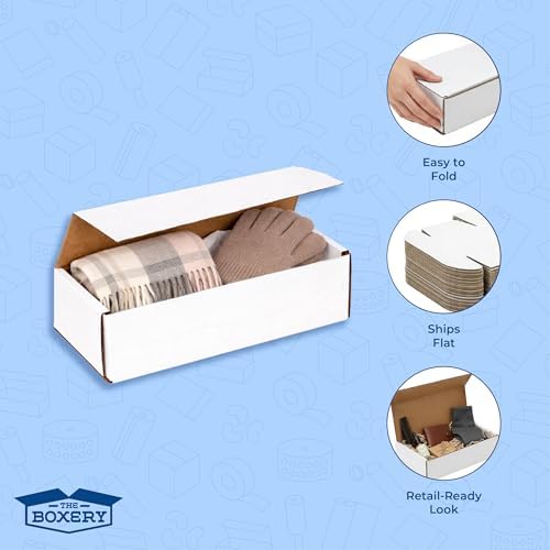 The Boxery Corrugated Mailers White Tuck Shipping Boxes (6x2x2) - Image 5