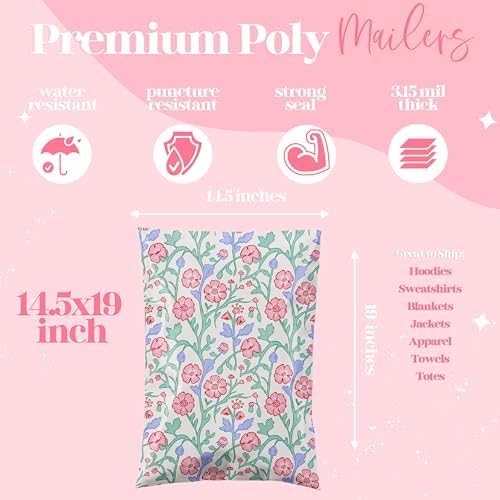 Pretty Package Store Poly Mailers 14.5x19, Garden Party, 100 Pack - Image 2