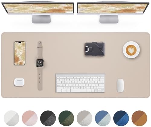 AFIING Extra Large Desk Mat - 55"x 17" Non-Slip Desk Pad for Office and Home - Ideal for Large Mouse Pad and Desk Mats on Top of Desks(Beige) by AFIING
