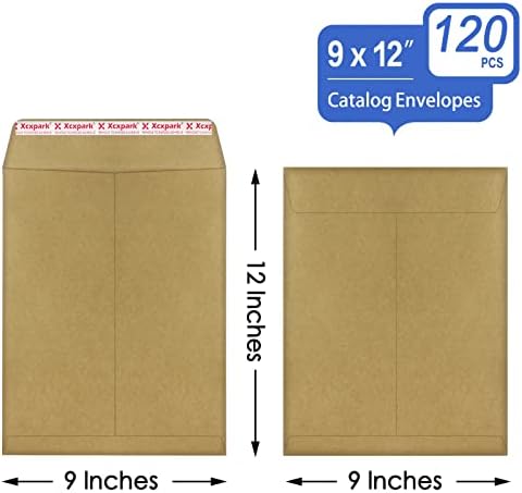 Xxcxpark 120 PCS 9x12 inches Security Catalog Envelopes Printable Self Seal Envelopes, Anti Tear Recycled Kraft Envelopes for Invitation Cards, Pictures, Photos, Documents - Image 2