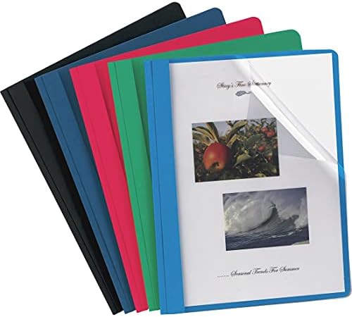 Oxford Clear Front Report Covers, Black, Letter Size, 25 per Box (55806EE) & Clear Front Report Covers, Assorted Colors, Letter Size, 25 per Box (55813EE) - Image 5