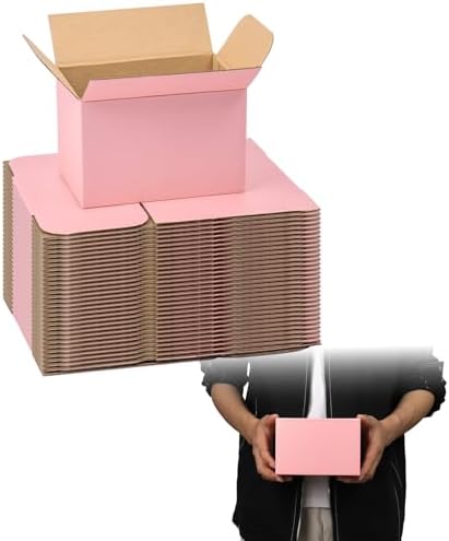 Small Pink Shipping Boxes 6x4x4 Inches, 30 Pack Mailer Boxes, Corrugated Cardboard Boxes for Packaging, Shipping, Mailing by FORBFAN-US