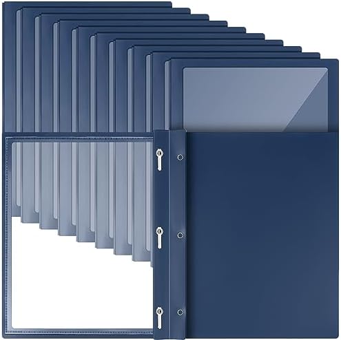 Teling 36 Pcs Report Covers with 3 Prong Presentation Folders, Navy Blue by Teling