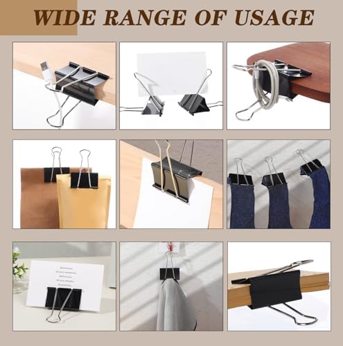 Jetec 96 Pack 3 Inch Extra Large Binder Clips Black Jumbo Binder Clips Heavy Duty Paper Clamps Metal Clip Bulk for Home Kitchen Office School Art Supplies - Image 5