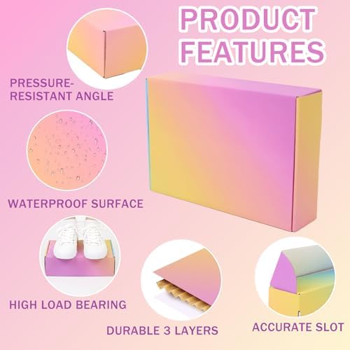 Shipping Boxes for Packaging 9x6x2", 45 Pack Colorful Corrugated Cardboard Boxes, Paper Mailing Boxes for Small Business - Image 3