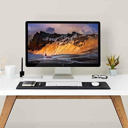 Premium Felt Desk Mat | Small 12" x 27.5" Multifunctional Desk Pad for Home Office | Dark Gray - Image 3