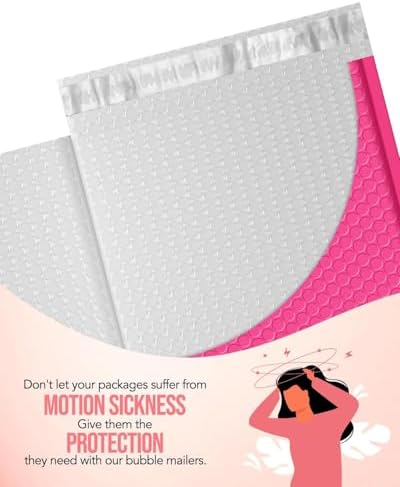 GSSUSA Pink Bubble Mailers 10.5x16" 250 Pack Padded Envelopes Self Seal - Image 3