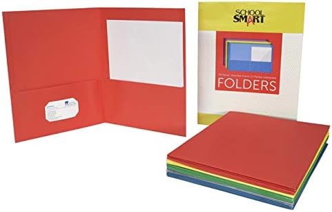 School Smart Extra Large 2-Pocket Folders, 9 x 12 Inches, Assorted Colors, Pack of 25 - Image 5