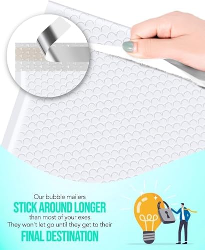 GSSUSA White Bubble Mailers 10.5x16" 100 Pack Padded Envelopes Self Seal - Image 4
