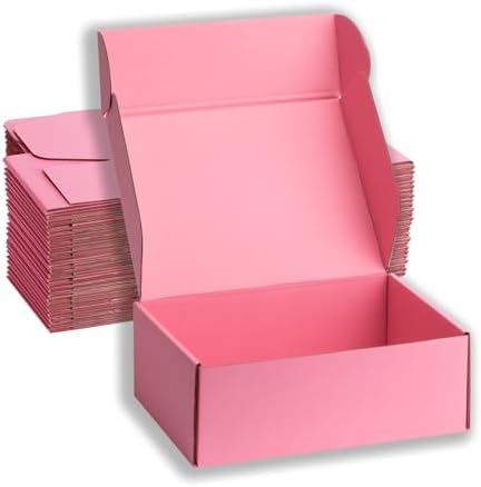 Pink Shipping Boxes 12x9x4 Inches, 20 Pack by DUZCLI