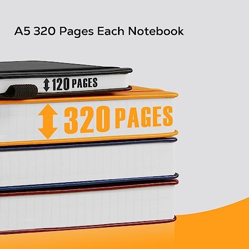 FOCUS DAY Hardcover Leather Notebooks College Ruled, 320 Pages Notebook Journals for Writing Note Taking Women & Men, A5 (5.7'' X 8.4'') Daily Notebook Journal, Orange - Image 3