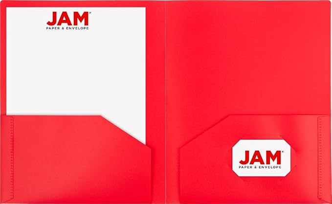 JAM PAPER Heavy Duty Plastic 2 Pocket Extra Tough School Folders - Assorted Primary Colors - 12 Folders/Pack (2 Assorted Packs of 6) - Image 5