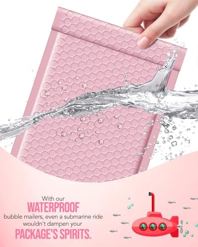 GSSUSA Light Pink Bubble Mailers 6x10" 100 Pack Padded Envelope - Image 4