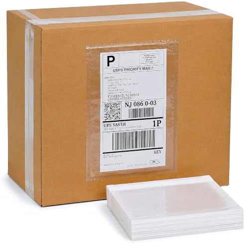 APQ Supply Clear Packing List Envelopes, 9.5 x 12 Inch Self Seal Shipping Document Pouches, 500 Pack for Business Warehouse E Commerce Fulfillment and Shipping Departments by APQSupply%C2%AE