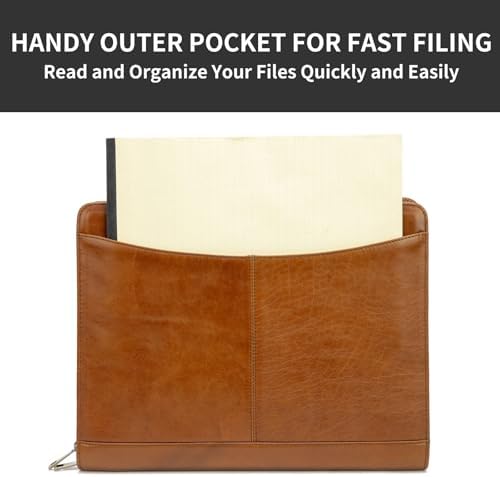 Personalized Leather Portfolio with Front Pocket for 8.5x11" Notepad - Image 6
