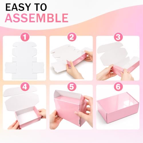 50 Pack Pink Shipping Boxes, 7x5x2" Cardboard Mailing Boxes for Shipping Small Business, Bulk Packaging Boxes - Image 5