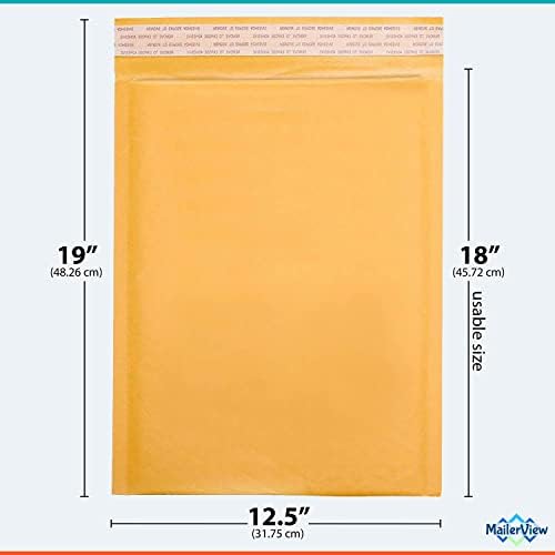 Kraft Bubble Mailers 12.5x19.5, Self Seal Padded Envelopes #6, 50 Pack - Image 2