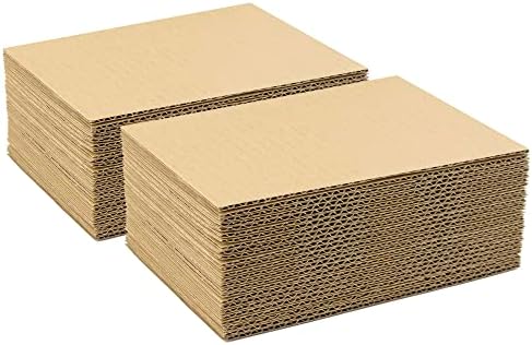 Golden State Art 50 Pack 5x7 Corrugated Cardboard Sheets 1/8" Flat Inserts by GoldenStateArt
